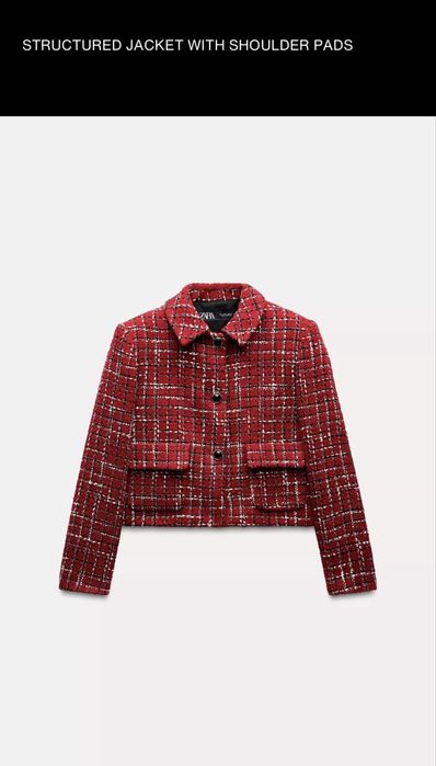 Нов Zara туид комплект – сако + пола/скорт, размер M