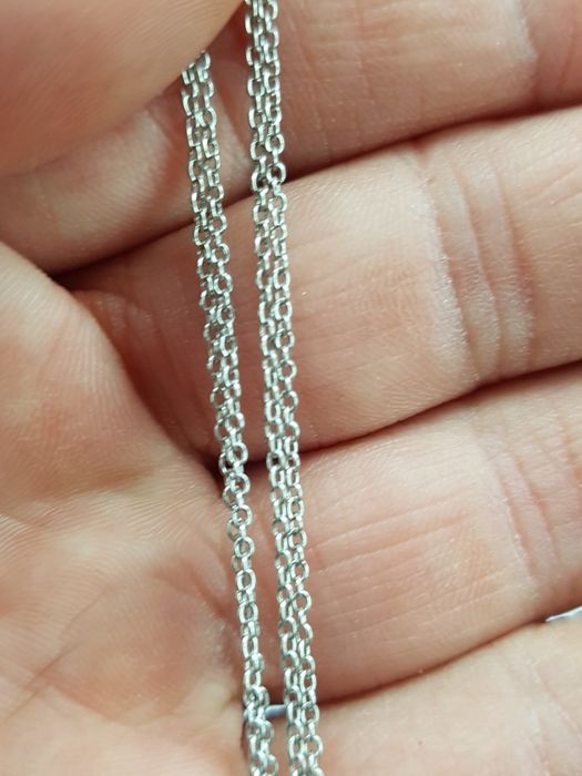 (41) Lant colier argint dama 925 italy, pandantiv nor,pietricele,nou