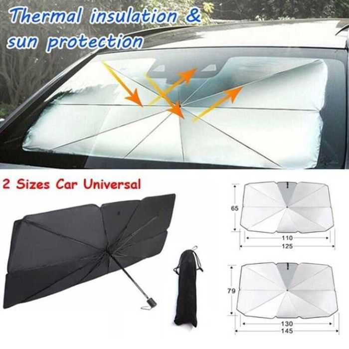 Доставка! Зонт солнцезащитный для лобового стекла автомобиля AKM9
