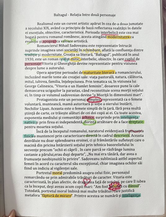 Portofoliu materie pentru Bacalaureat limba română