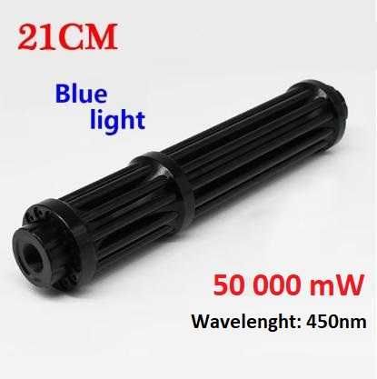 Най-Мощният Син Лазер 50000mW Пали Клечка Гори Балон 2х18650 21СМ 20КМ