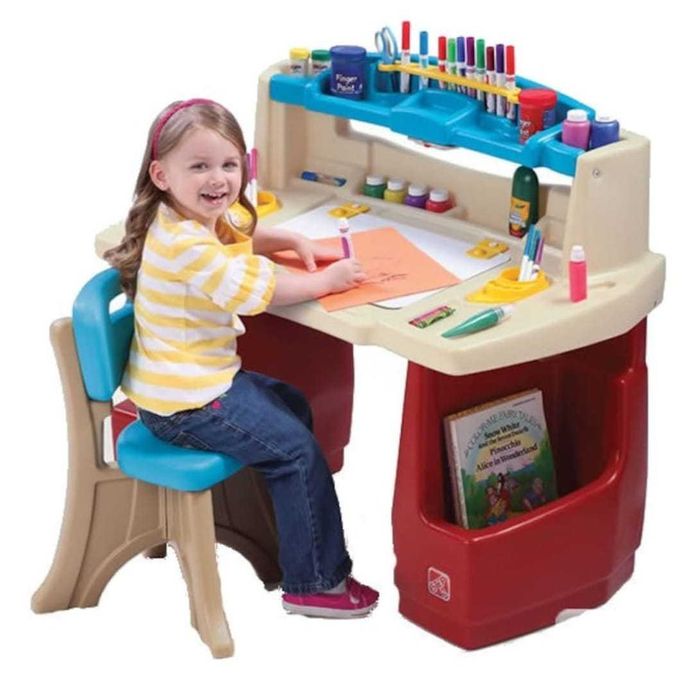 masa birou copii cu scăunel STEP2 Deluxe Art Activity Desk