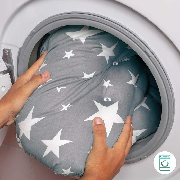 Lounger / nest pentru bebelus BANBALOO, gri cu stelute, husa lavabila