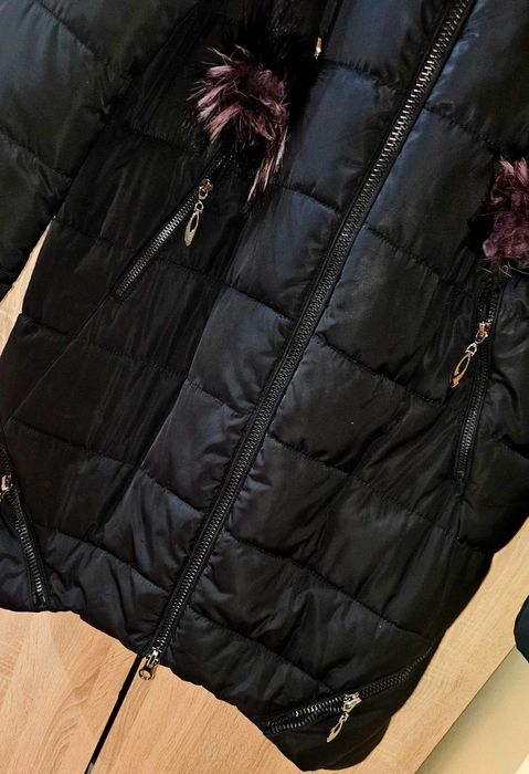 Естествен косъм дълго яке голям размер