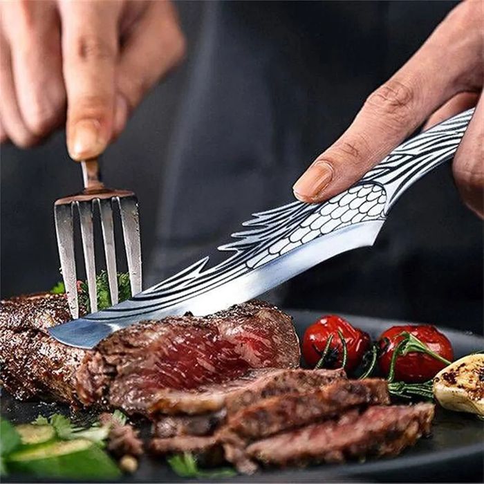 Professional Chef's Knife Kitchen Knife Sharp 22 cm + 12 cm Hand-Forged Boning Knife/ cutit profesional80
