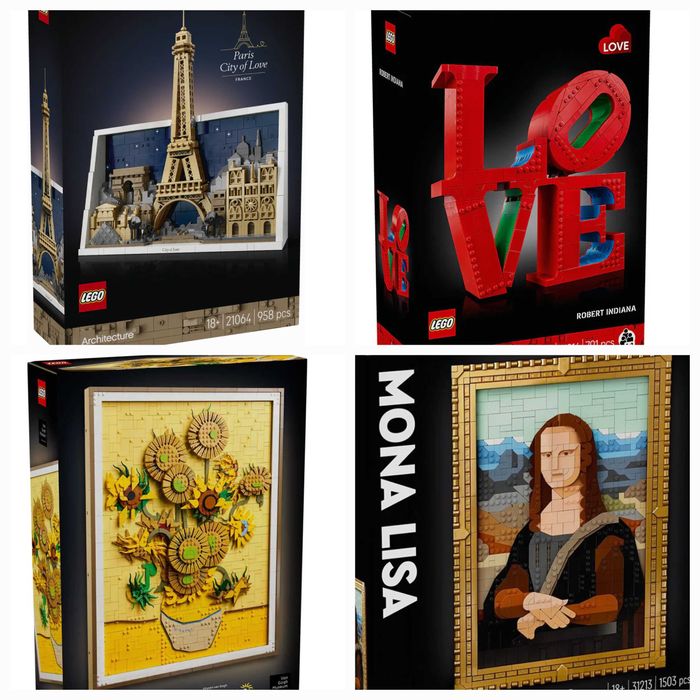 Нови Lego Art - Мона Лиза (31213)/ Vincent van Gogh, Слънчогледи (31215)/ LOVE (31214)/ Париж - градът на любовта (21064)