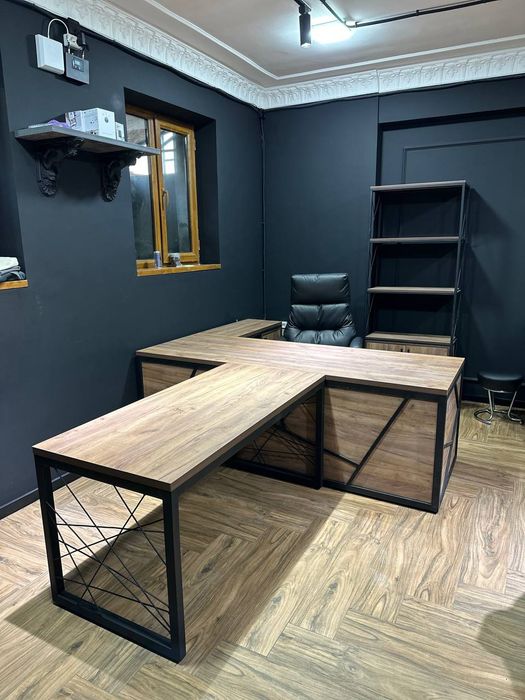 Комплект 3в1 руководителя слтиле лофт стол тумба стеллаж директора