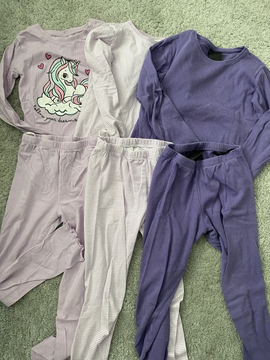 Set 3 pijamale fete h&m, marimea 122/128