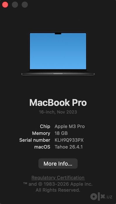 Macbook pro m3 pro inch 16  18/512