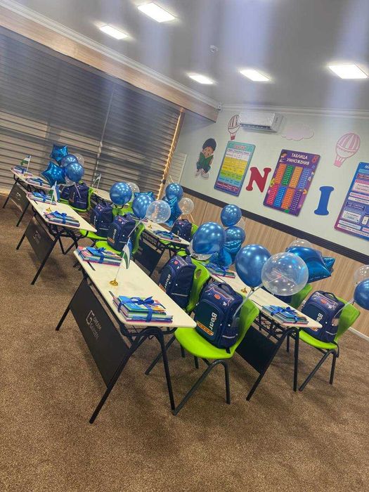 Школьный детские парты со стульями