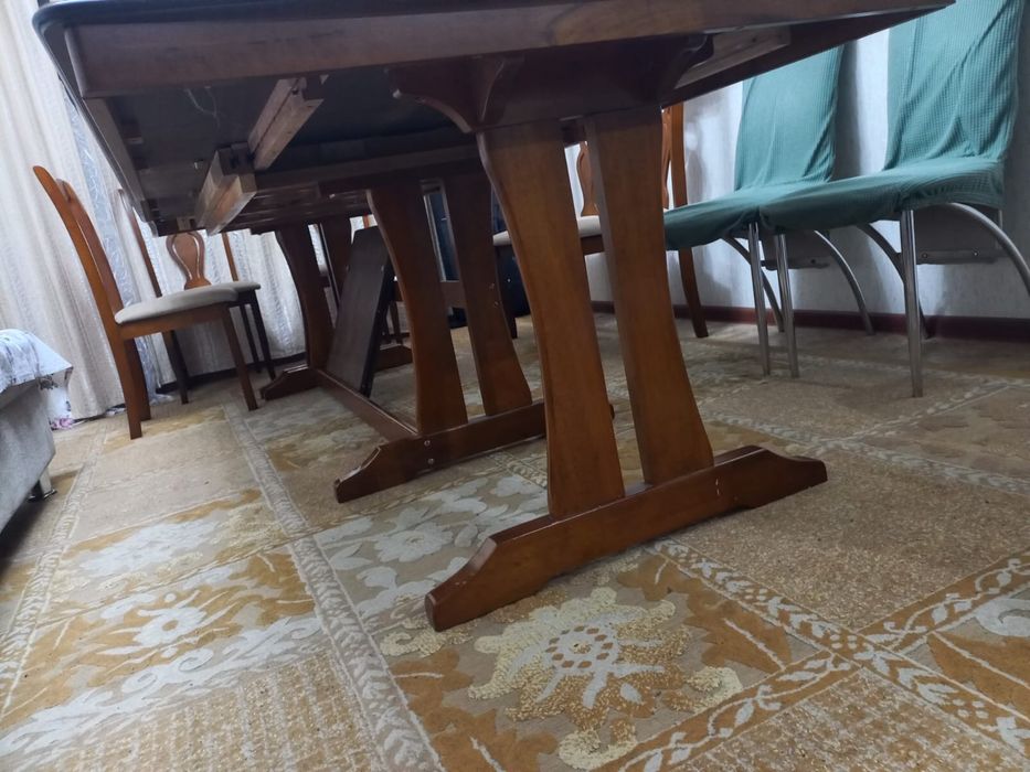 Стол обеденный, 10 стульев