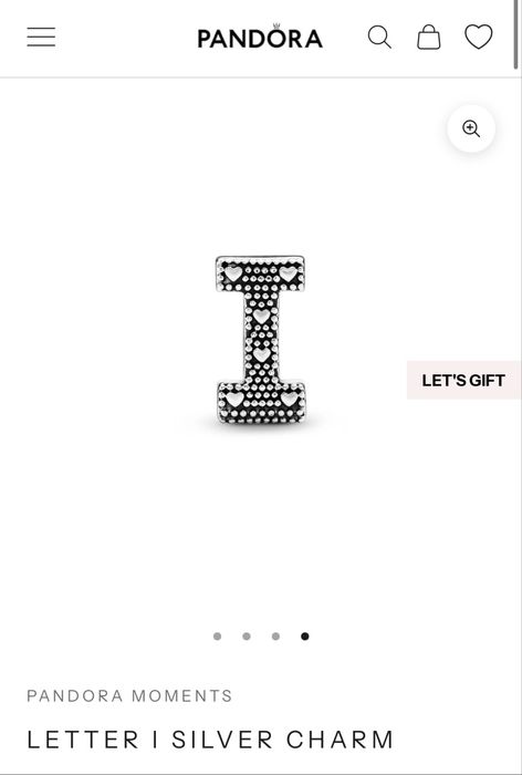 Талисман пандора буква И I Pandora