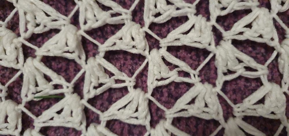 Handmade sal din bumbac crosetat manual