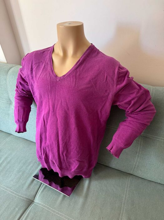 "Jake*s" / "Джейкс" – марков лилав мъжки пуловер, V-Neck, мъжка блуза