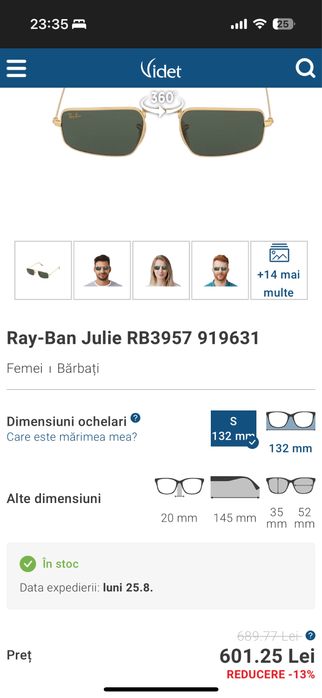 Ochelari Ray Ban Julie RB3957 919631 unisex