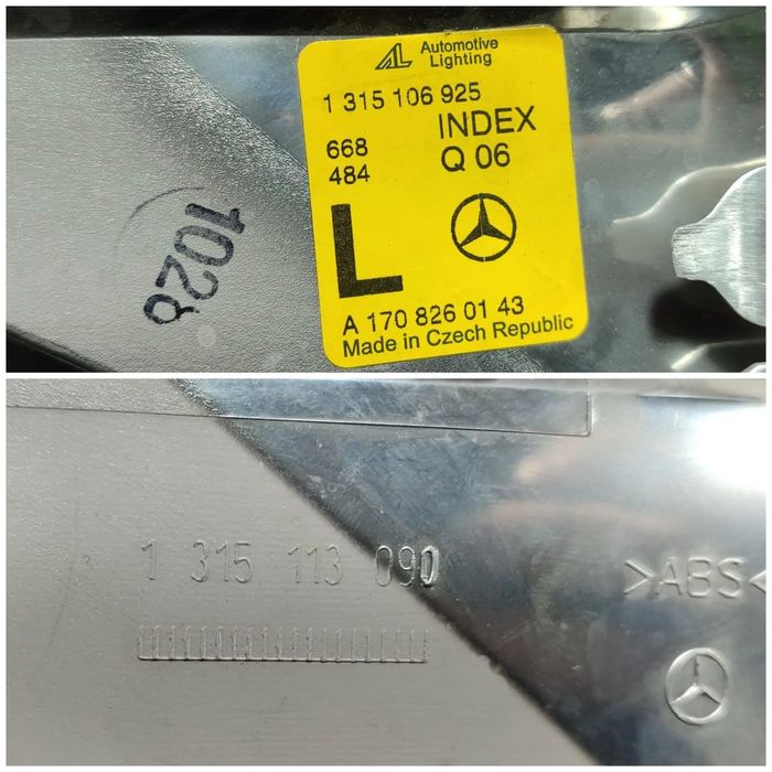 LUMINA DE ZI STANGA HALOGEN MERCEDES-BENZ SLK (R170) COD OEM A1708260143 / 1315113090 / 1315106925 1996-2004 (5G2)