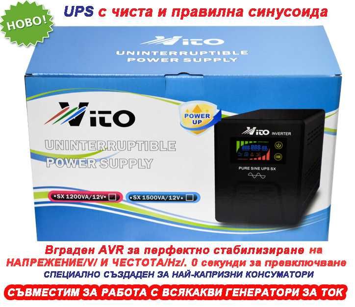 1200VA/12V Инвертор за ток с ЧИСТА И ПРАВИЛНА СИНУСОИДА за Парно