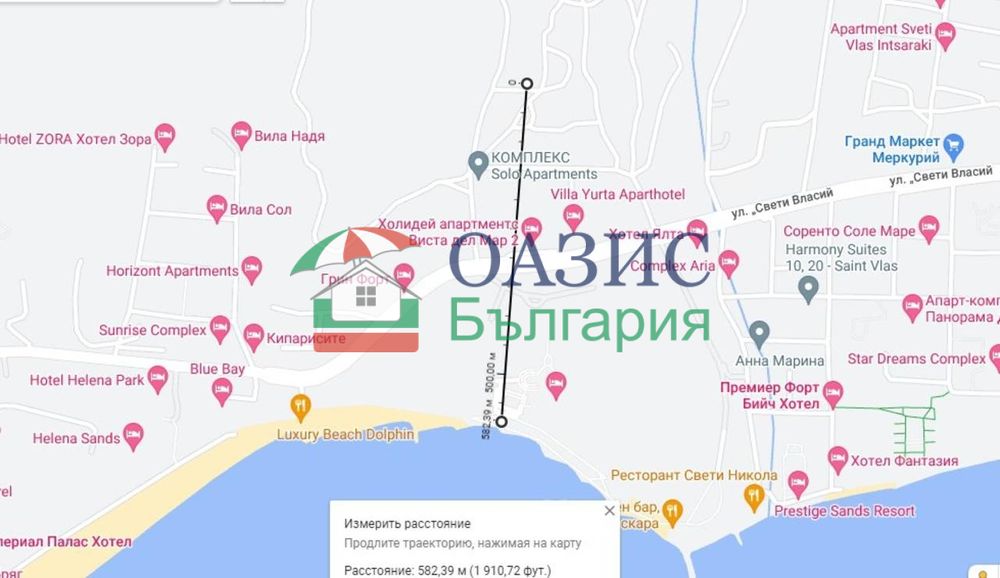 2-етажна недовършена къща с изглед към морето, м. Юрта Балкан, Свети Влас, България - 215,7 кв. м.+земя 400 кв. м.