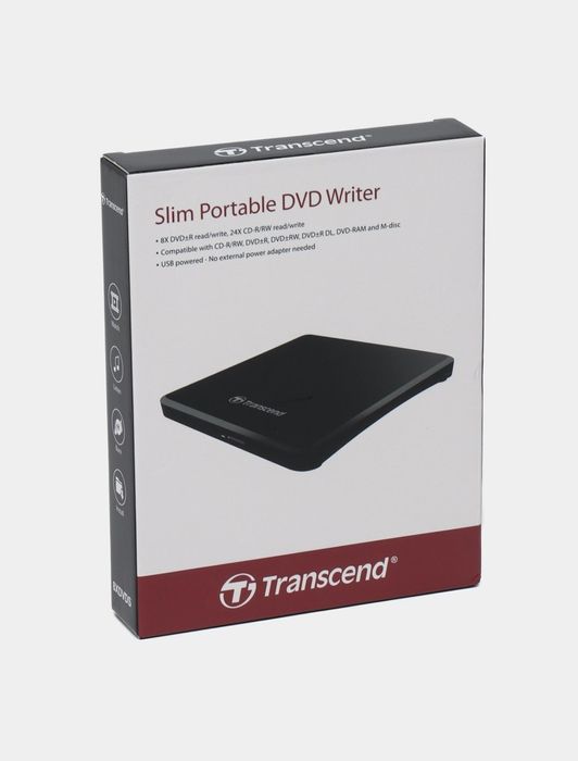 Внешний привод DVD Transcend для чтения и записи CD и DVD дисков USB 2