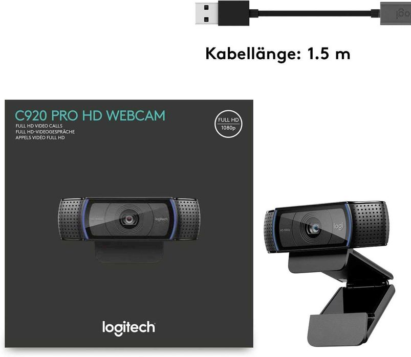 Уеб камера LOGITECH C920 HD PRO, Full HD 1080p