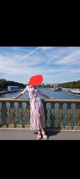 Rochie lunga eleganta de bumbac