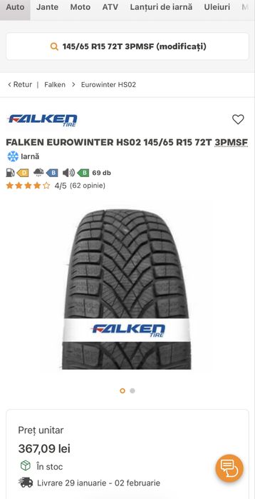 Anvelope smart Falken 145 65 r15