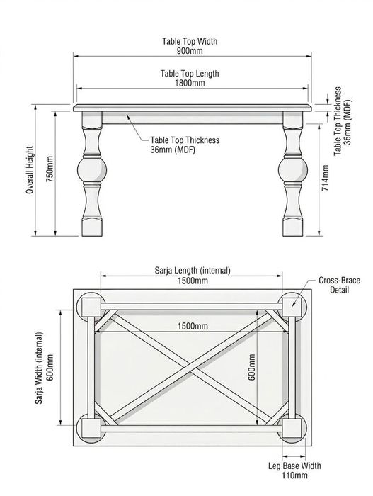Zamonaviy oq stol (120×80) – yog‘och oyoqli
   Narxi 250$