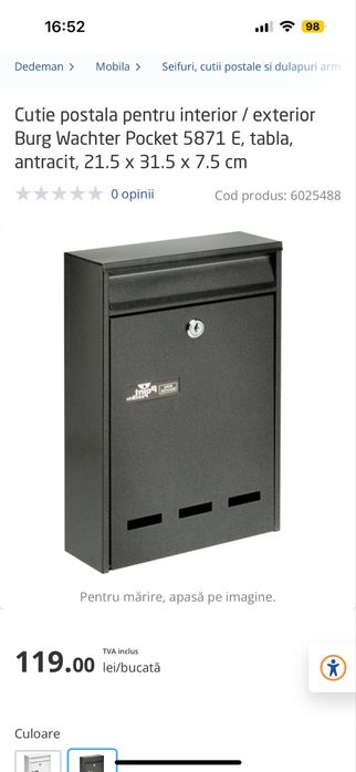 Casuta postala din tabla