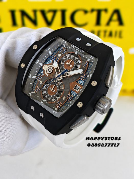 INVICTA Racing Strada Black/White 47 mm, Инвикта нов мъжки часовник