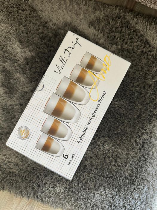 Set pahare Vialli Design, Cappuccino, Double-wall, 2 pahare 350ml