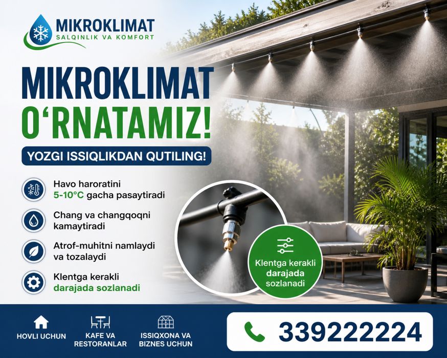 Mikroklimat va setka ustanovka