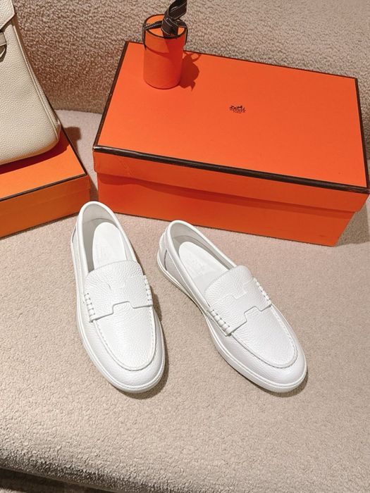 Mocasini Hermes White Originali  ! Premium Luxury -Piele naturala 100% -Colectia noua !