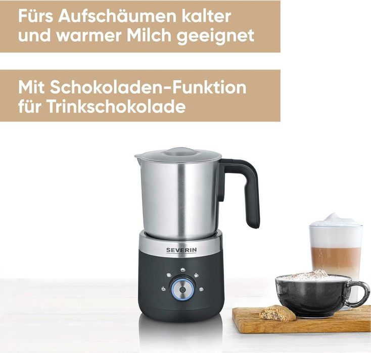 Пенообразувател за мляко Severin SM 3588 (Черен) 550W, лек ДЕФЕКТ