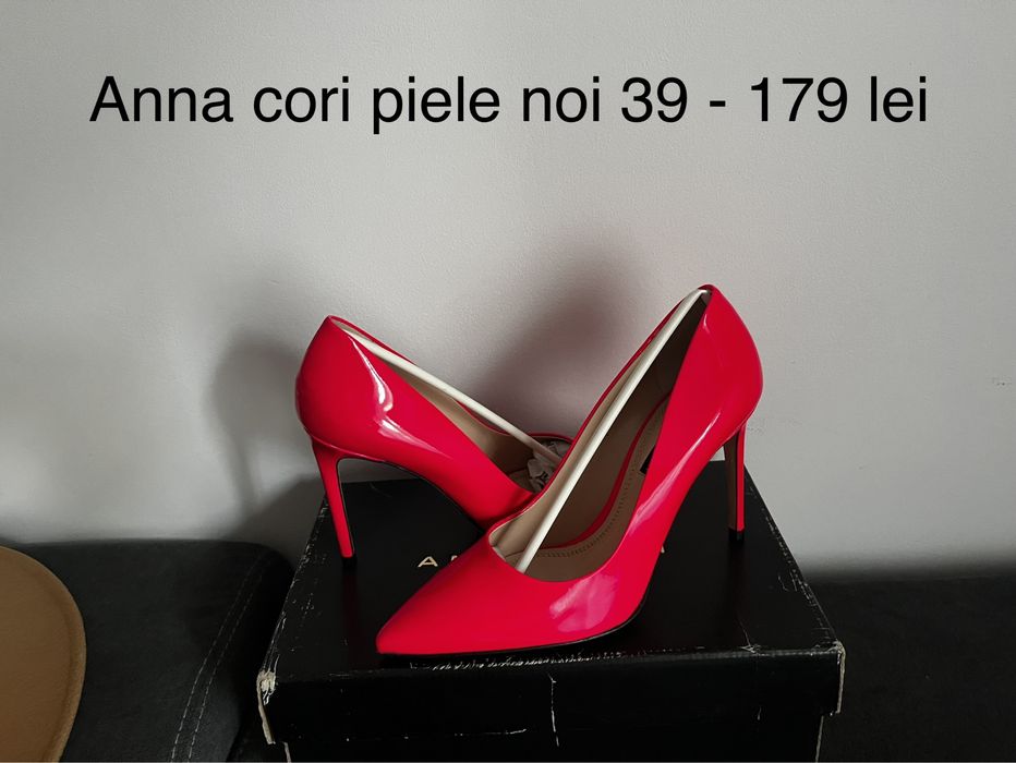 Pantofi Anna cori piele noi fucsia