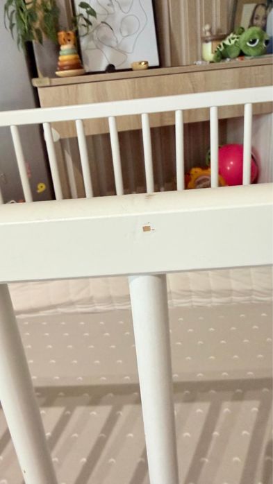 Patut Ikea Gulliver alb 60x120 cm si saltea de cocos 12 cm