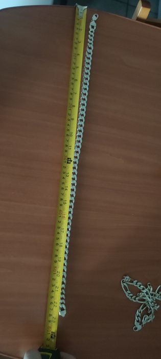 Lant argint masiv  barbati cuban chain si italian style pentru cunoaca