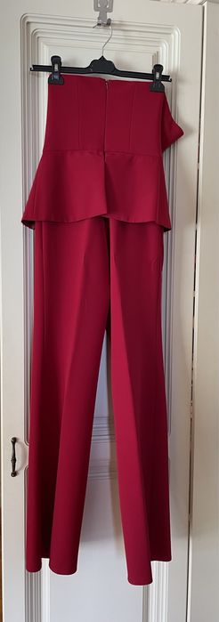 Salopeta TGH lunga, cu plepum in talie, rosie