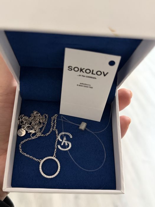 Колье соколов с фианитами