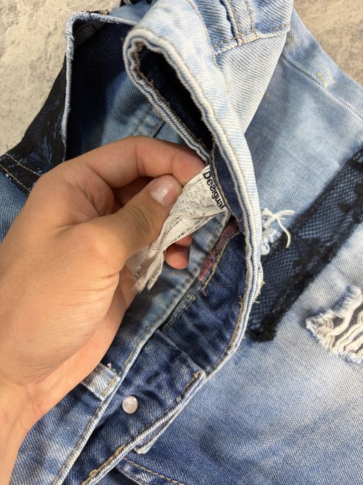 Blugi Desigual originali mărimea 32 – Model deosebit cu inserții și rupturi