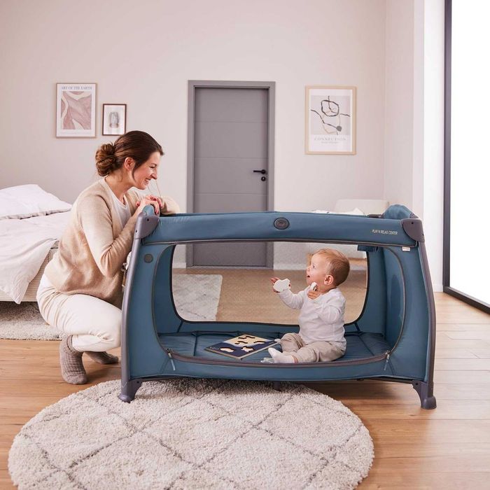 Patut de copii Hauck Play'n Relax Center, 4 in 1, Albastru, 120x60cm