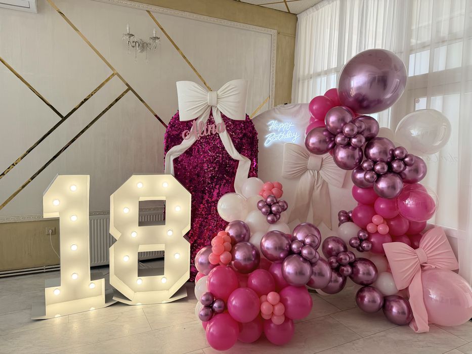 Cifre volumetrice , gender reveal, baloane heliu decor baloane