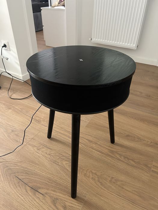 Masuta cafea AT600, rotunda, negru + gri, 50 x 50 x 57.5 cm