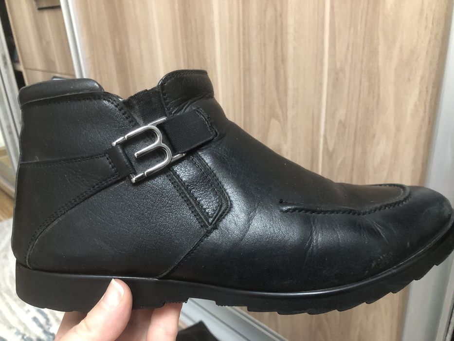 Кожаные сапоги зимние