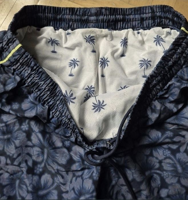 Șort de Baie / Înot, Bărbați Scuba - Imprimeu Floral Albastru - L