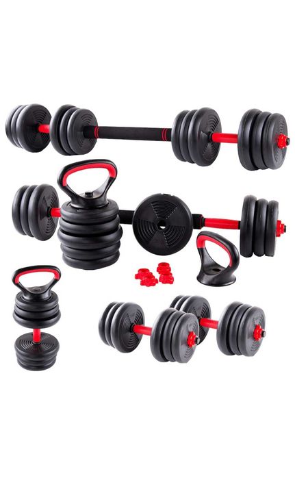 Set Gantere reglabile kettlebell FitTronic® 6 in 1 de 20 kg