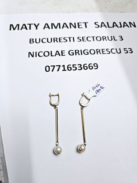 Vand cercei din aur 14 k 3.42 g cod 838