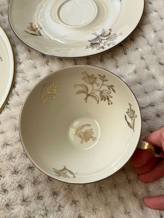 Троен баварски порцеланов сет, чаша за чай/кафе