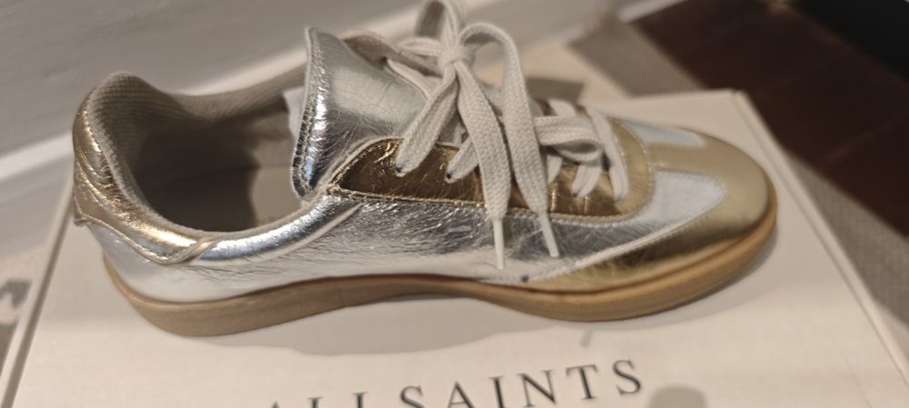 Нови кожени маратонки AllSaints Thelma Metallic Sneaker 38