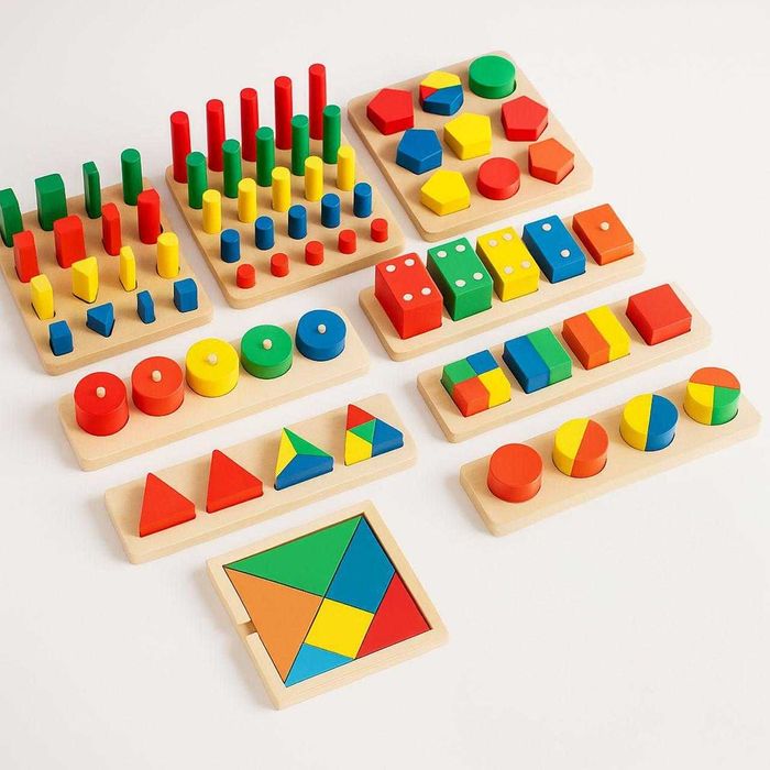 Дървени Монтесори Играчки 9 в 1/Монтесори 9 в 1 супер комплект