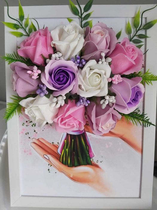 3D Картина със сапунени цветя